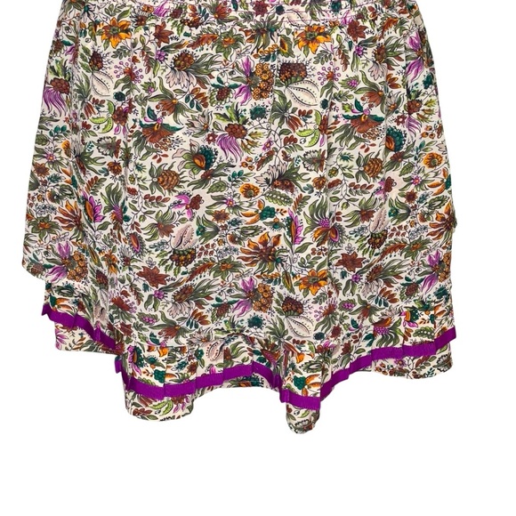 Anthropologie Floreat Mini Dress Floral Pleated Layered Ruffle Cottage 00P - Picture 7 of 13